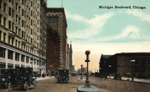 Chicago Illinois, Historic Michigan Boulevard District Model-T, Vintage Postcard