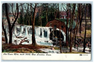 1910 Old Town Mill Exterior View New London Connecticut Vintage Antique Postcard