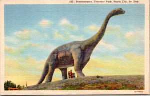 Postcard SD Rapid City - Brontosaurus at Dinosaur Park