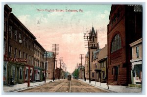 Lebanon Pennsylvania Postcard North Eighth Street Exterior c1912 Vintage Antique