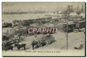 Old Postcard Marseille interior of the Joliette basin