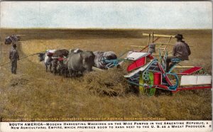 International Harvesting Machines Farming South America Advertising Postcard Y5