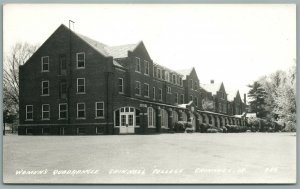 GRINNEL COLLEGE IA WOMEN'S QUADRANGLE VINTAGE REAL PHOTO POSTCARD RPPC