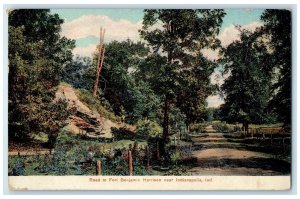 1908 Road To Fort Benjamin Harrison Dirt Road Indianapolis Indiana IN Postcard