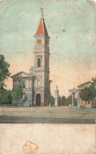 1909 Cave Hill Cemetery Entrance Clock Tower Louisville KY Postcard Posted