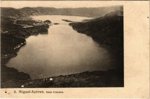 PC CPA AZORES / PORTUGAL, S. MIGUEL, SETE CIDADES, VINTAGE POSTCARD (b13429)