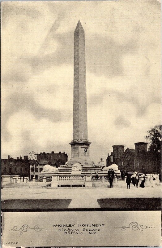 Mckinley Monument Buffalo New York NY BW Antique Divided Back Postcard Unused 