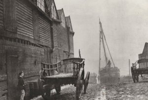 Victorian Boy in Cannon Row Westminster Boat Ship London Rare Photo Postcard