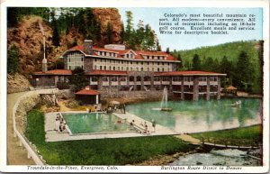 Postcard Troutdale-in-the-Pines in Evergreen, Colorado Burlington Route