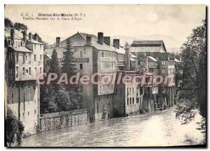 Postcard Old Oloron Ste Marie Basses Pyrenees Old Houses on the river Aspe