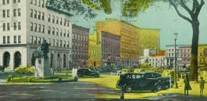 Postcard Early View of Lower Washington Street in Watertown, N.Y.  R9