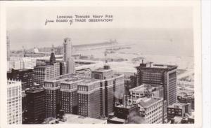 Illinois Chicago Looking Toward Navy Pier From Board Of Trade Observatory Rea...