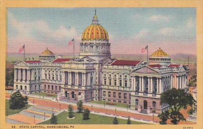 Pennsylvania Harrisburg State Capitol Building 1954 Curteich