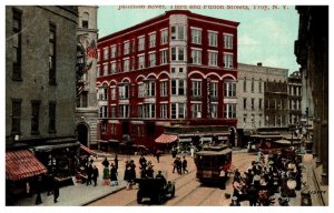 New York Troy Third and Fulton streets Junction River , Trolley