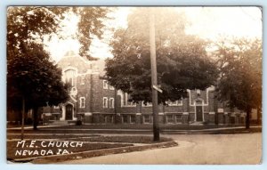 RPPC NEVADA, IA Iowa ~ METHODIST EPISCOPAL CHURCH 1939 Story County Postcard