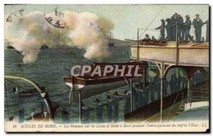 Old Postcard Boat War Scenes edge men on Smooth and salvation on board during...