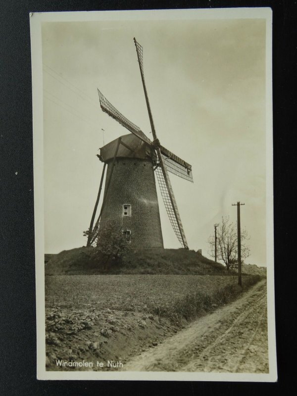 Netherlands Dutch Limburg NUTH OLD WINDMILL - Old RP Postcard