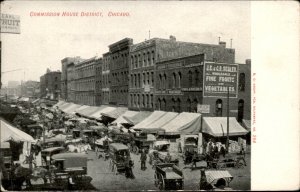 Chicago Illinois Street Scene Commission House Dist 1900s-20s Vintage Postcard
