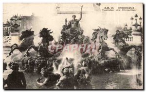 Old Postcard Bordeaux Girondins Fountain