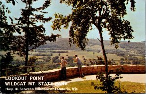Lookout Point Wildcat Mt. State Park WI Vintage Postcard U77