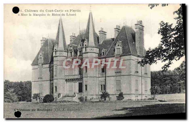 Old Postcard Chateau du Coat Caric in Plestin