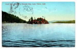 1914 Dead Man's Island in Emerald Bay, Lake Tahoe, CA Postcard *5F(3)1