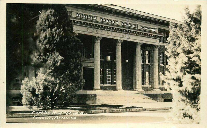 Cochise Hall 1930s University of Arizona Tucson RPPC Photo Postcard 6973