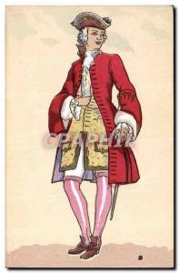 Old Postcard History of Costume French Reign of Louis XV in 1730