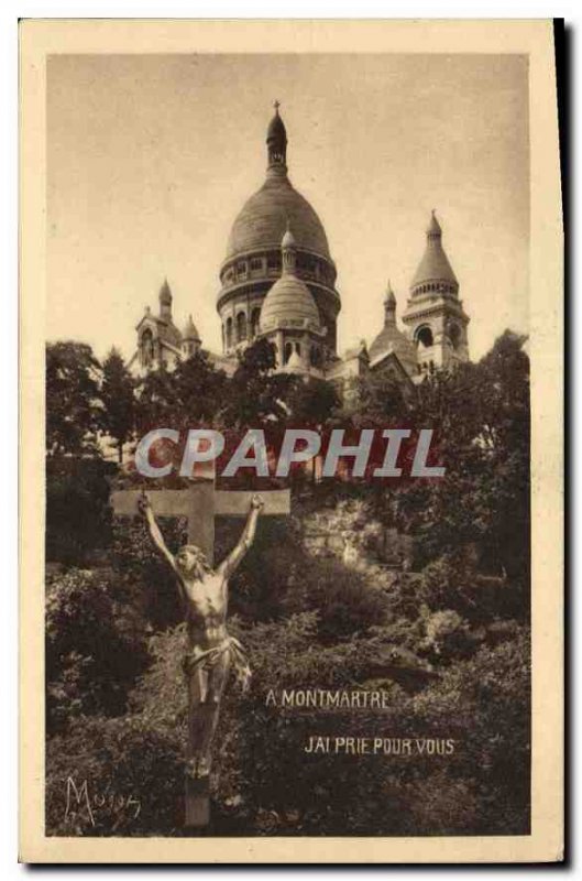 Postcard Old Paris Montmartre Sacre Coeur Remembrance