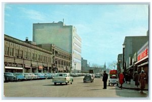 c1960's Sherman Avenue Looking South Business Section Evanston Illinois Postcard