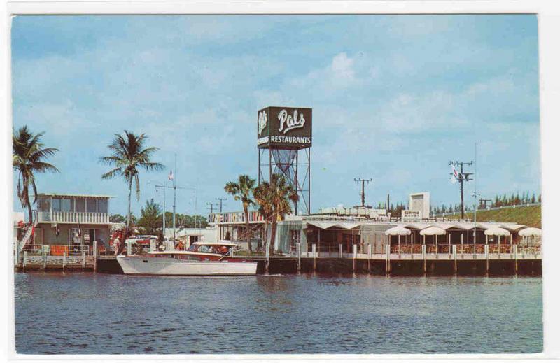 Pals Restaurant Boat Cove Yacht Basin Deerfield Beach Florida postcard