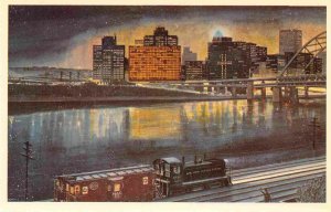 P&LE Railroad Train Switcher Golden Triangle Pittsburgh PA Howard Fogg postcard