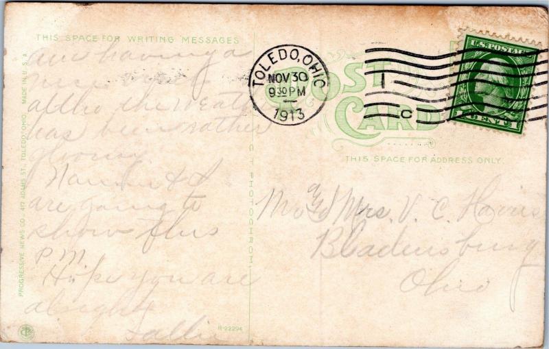 postcard OH - Post Office, Toledo, Ohio - posted 1913