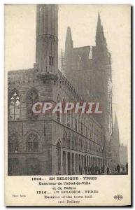 Old Postcard Ypres in Belgium Outside of City Hotel