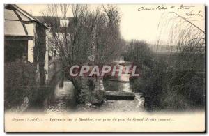 Old Postcard Beynes Deversoir on Mauldre View from the Bridge of the great mi...