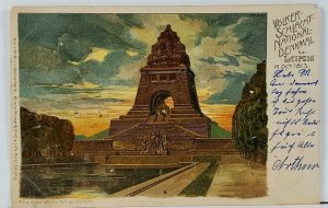 Volker Sclacht National Denkmal bei Leipzig 1813 Mockern 1901 Postcard K19