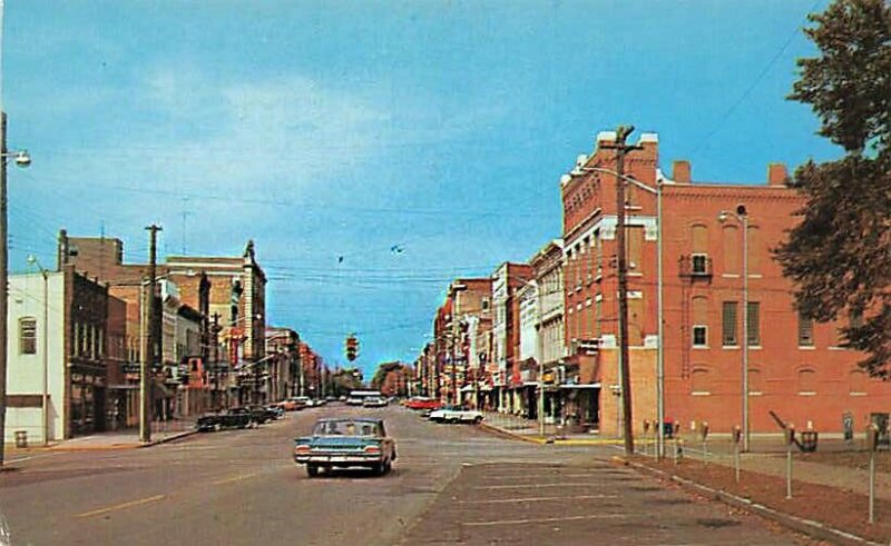 Henderson KY Business Section Storefronts Old Cars Postcard