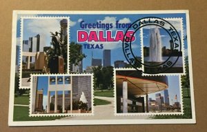 VINTAGE POSTCARD 1986 GREETINGS FROM DALLAS, TEXAS