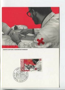 450325 Liechtenstein 1984 year First Day maximum card service Red Cross doctor