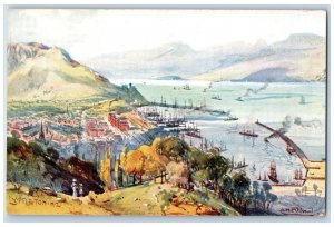 Lyttleton New Zealand Postcard Part of Christchurch c1910 Oilette Tuck Art