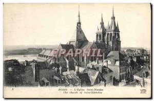 Old Postcard Blois Saint Nicolas Church