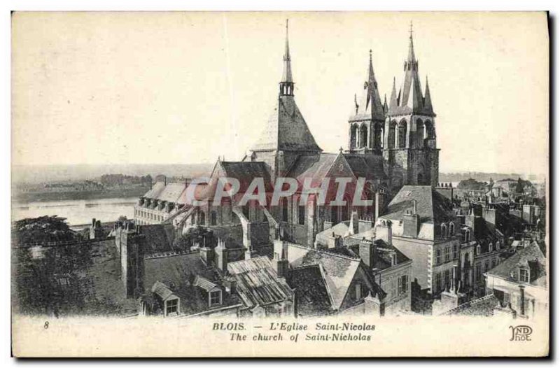 Old Postcard Blois Saint Nicolas Church