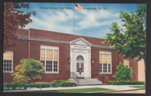 Pennsylvania HONESDALE U.S. Post Office Pub by Mebane Greeting Card Co. ~ Linen