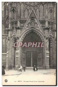 Old Postcard Metz New Portal of the Cathedral