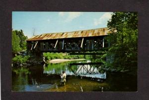 NH Covered Bridge nr Warner New Hampshire Postcard