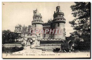 Old Postcard Pierrefonds Chateau facade and Entree