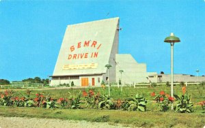 Silvas IL Semri Drive-In Theatre Flowers Postcard
