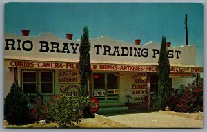 Postcard Langtry TX c1960s Rio Bravo Trading Post Coca Cola Sign