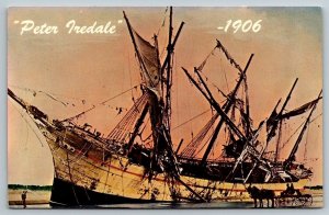 British Ship Peter Iredale Shipwreck Oregon Beach in 1906 Postcard