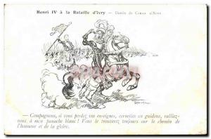 Old Postcard Political Satirical Henry IV at the battle d4Ivry Caran d & # 39...